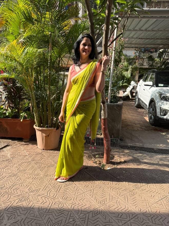 Samidha guru flaunting in our mulcotton cotton saree - Image 2