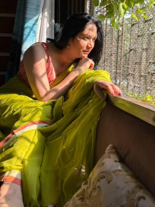 Samidha guru flaunting in our mulcotton cotton saree - Image 3