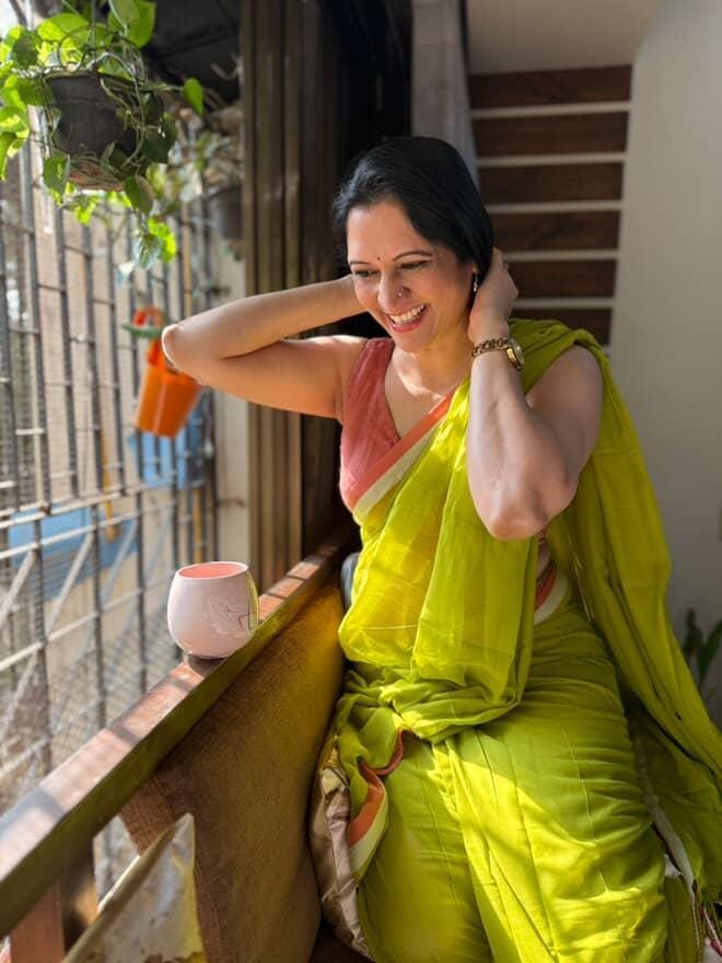 Samidha guru flaunting in our mulcotton cotton saree - Image 4